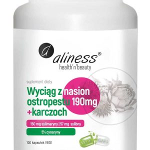 Aliness Ekstrakt z nasion ostropestu 190 mg + karczoch – 100 kaps