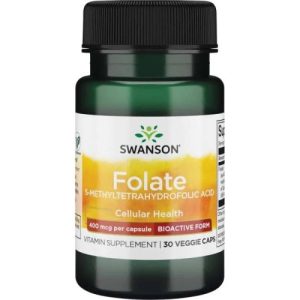 Swanson Folate 5-Methyltetrahydrofolic Acid 400mcg – 30 kaps.